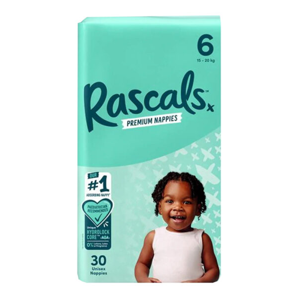Rascals Premium Adhesive Junior Kids Nappy Diapers Size 6 (15-20kg) - 30 Pieces
