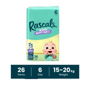 Rascals Premium Cocomelon Training Diaper Pants- Size 6, 15-20 kg, 26 Count