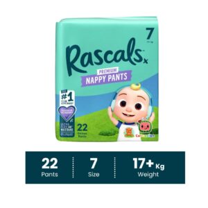 Rascals Premium Cocomelon Training Diaper Pants- Size 7, 17+ kg, 22 Count